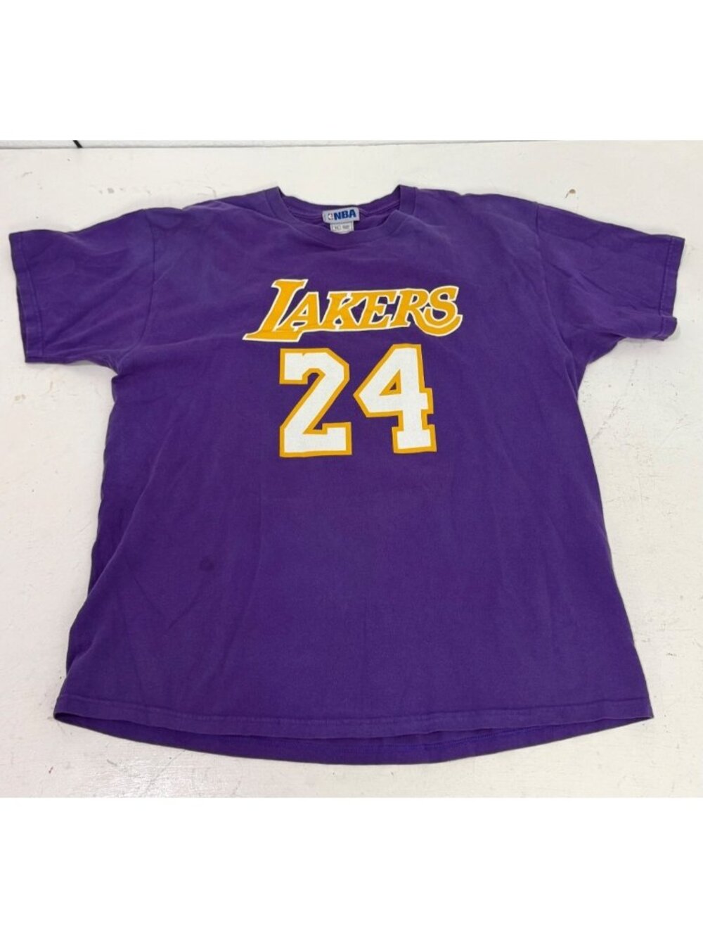 NBA Los Angeles Lakers Kobe Bryant #24 NBA Shirt Purple 100% Cotton Mens Sz XL